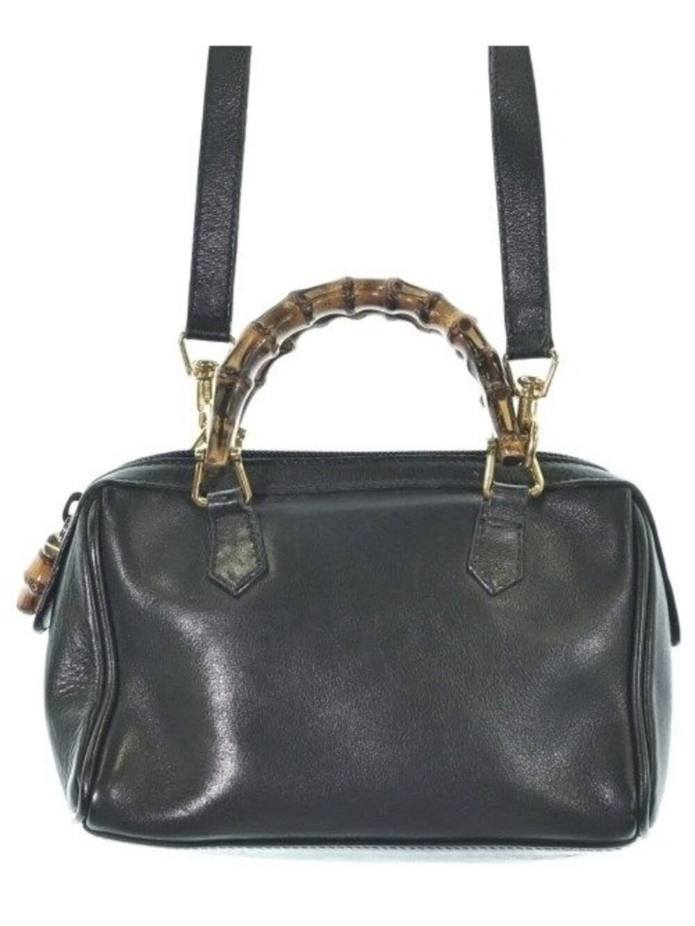 Gucci Vintage Bamboo 2-Way Handbag Black